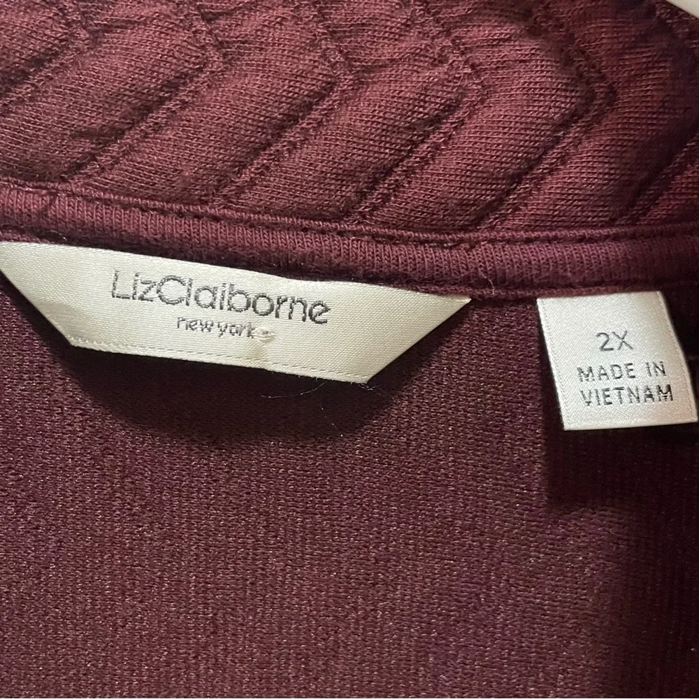 Liz Claiborne Red Quilted Vest with Stand-Up Collar